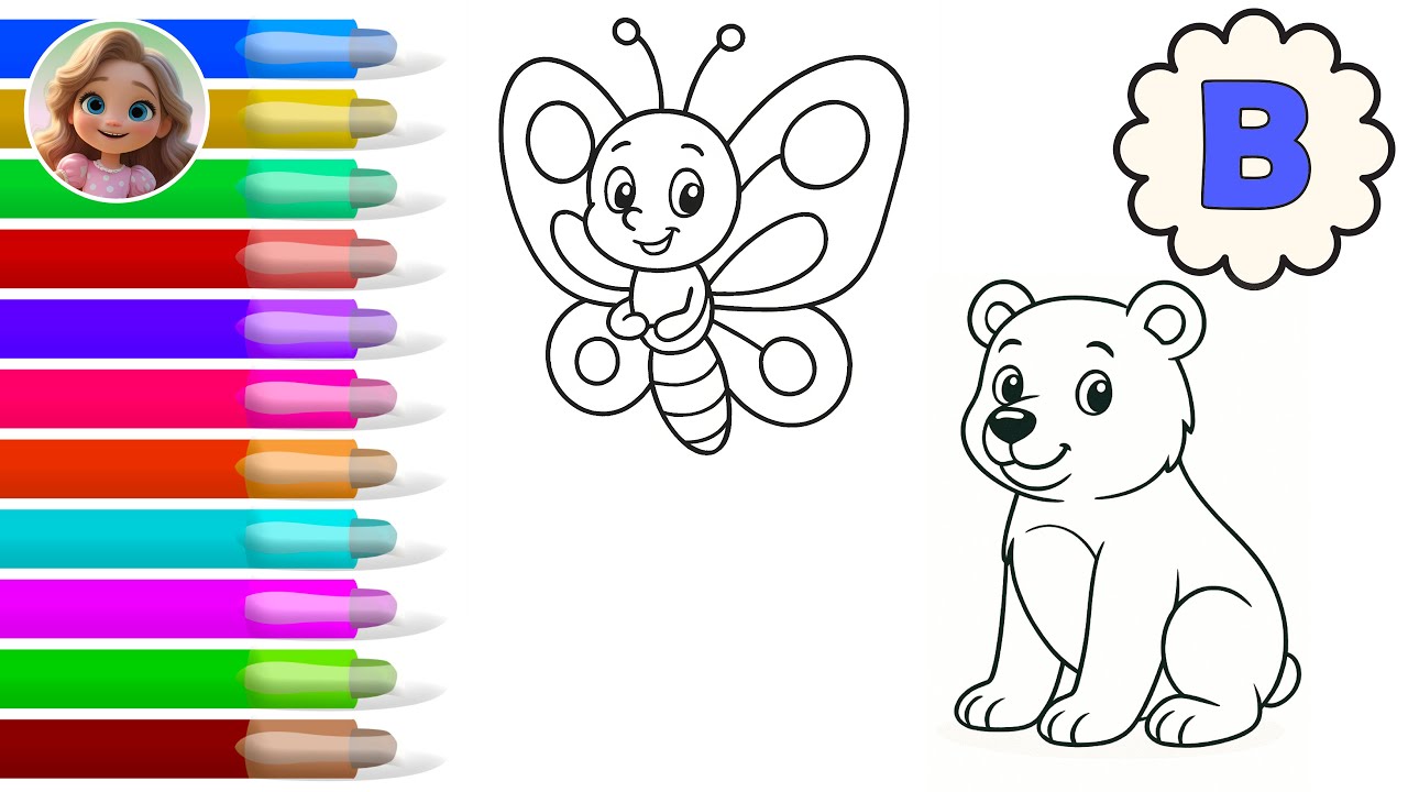 🎨🅰️ Learn the Letter B and Draw a Bear and a Butterfly! | Fun ABC Learning for Toddlers