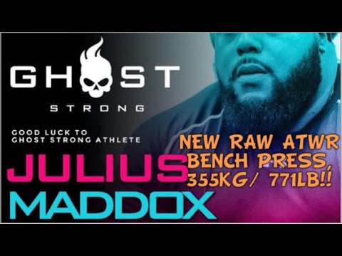 JULIUS MADDOX 🇺🇸 SETS A NEW **ATWR RAW 350KG/771LB**, BENCH PRESS! 🤯😱💪🏽