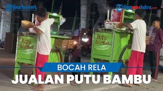 Kisah Haru Bocah Jualan Putu Bambu Pakai Gerobak, Rela Berjualan demi Membantu Keluarganya