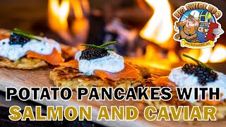 Potato Pancakes with Salmon and Sterling Caviar | Grilled on the Arteflame plancha