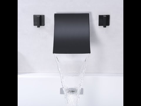 How to install SUMERAIN Wall Mount Waterfall Bath Tub Filler Faucet Matte Black, Extra High Flow?