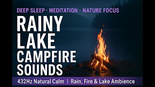🔥 Rainy Lake Campfire – 432Hz Deep Sleep, Meditation & Relaxation Sounds