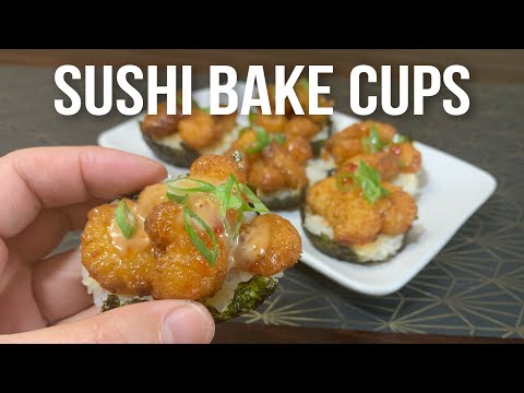 How to make Shrimp baked sushi cups||えびマヨの寿司カップの作り方🍤