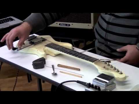 Alexei Pliousnine demonstrates his prepared electric guitar