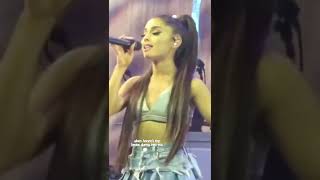 Ariana Grande’s top breaks during a Performance on tour