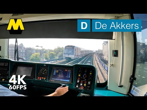 4K Metro Cabview | 🚇 RET Line D to De Akkers | 🇳🇱 Rotterdam | Bombardier Flexity Swift MG2/1