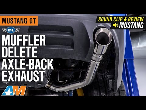 2011-2014 Mustang GT C&L Muffler Delete Axle-Back Exhaust with Polished Tips Sound Clip & Install
