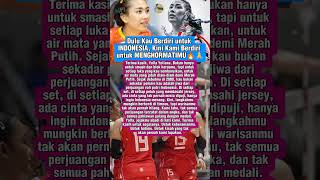 Download lagu Yolla Yuliana, Terima Kasih untuk Luka yang Tak Pernah Kau Tunjukkan #proliga #fyp #vleague mp3