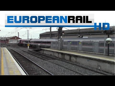 NI Railways 201 loco 8208 + De Dietrich 9003 + MK3 EGV Van 9606 arrives at Dublin Connolly Station
