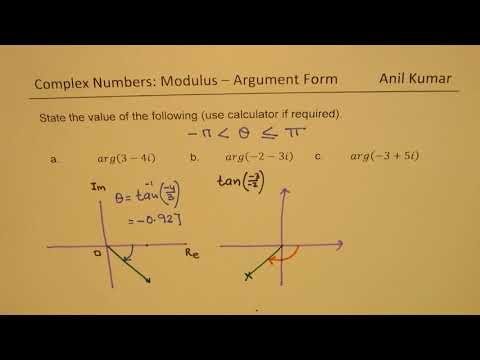 How to Calculate the Argument in Complex Number with Calculator Video