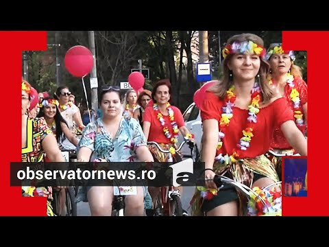 În Galați, pe biciclete, în fuste hawaiene