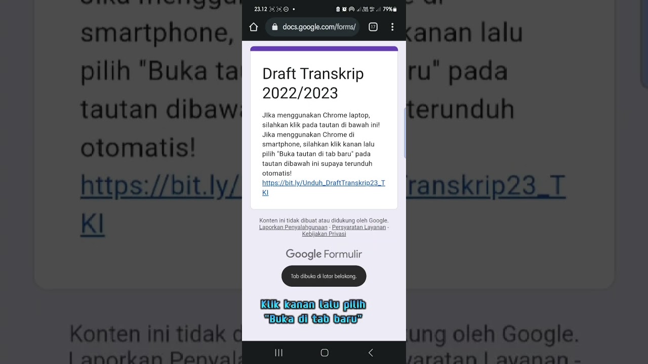Tutorial unduh Draft Transkrip Neskar 2022/2023