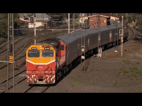 Vline N class locomotive and Australian Passenger Trains  - Footscray / Melbourne