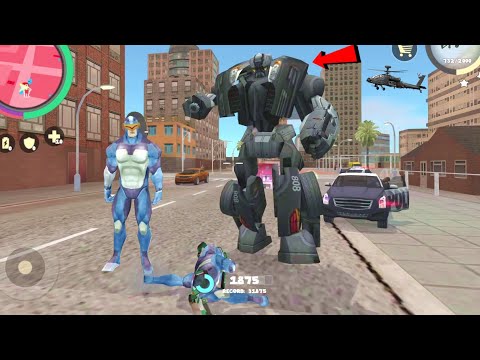 Rope Hero: Vice Town (Rope Hero Fight Car Robot) Robot Car grind to Rope Hero - Android Gameplay HD