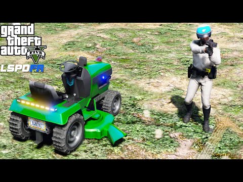 GTA 5 LSPDFR #760 Highway Patrol Unmarked Police Lawnmower & Radar Gun Catching Speeders
