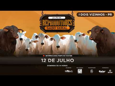 Leilão de Reprodutores e Gado Geral, DOIS VIZINHOS/PR - 12/07/2026 14h