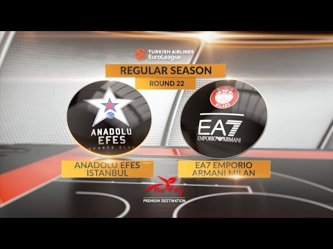 EuroLeague Highlights RS Round 22: Anadolu Efes Istanbul 90-86 EA7 Emporio Armani Milan 