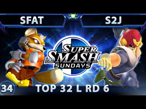 SSS 34 - SFAT (Fox) Vs. S2J (Falcon) SSBM - Losers Quarters - Smash Melee