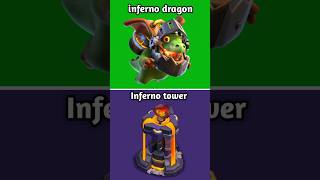 inferno dragon vs inferno tower in Clash of clans #shorts #clashofclans #cocshorts #gamingshorts