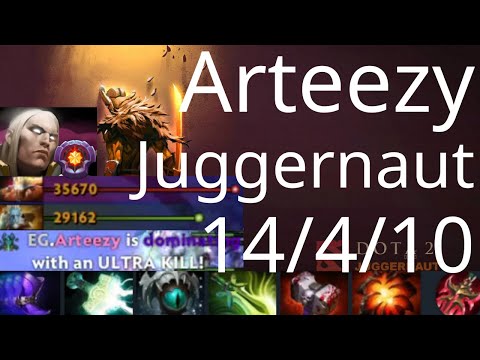 Arteezy Juggernaut vs Phantom Lancer, Invoker, Mars - EG vs 4Zs g1 DPC dota2