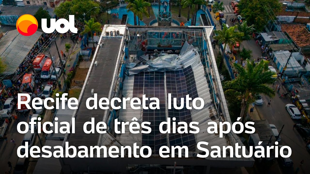 Teto de igreja desaba: Recife decreta 3 dias de luto; vítimas entregavam cestas básicas no Santuário