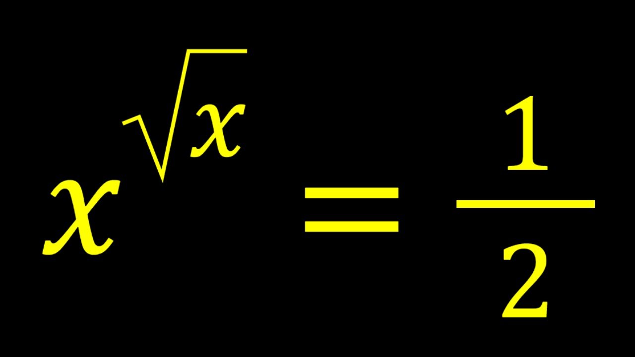 Solving x^sqrt(x)=1/2, an Exponential Equation