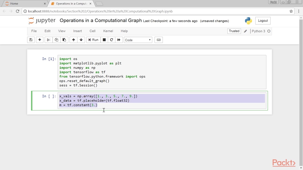 TensorFlow for Machine Learning Solutions: Operations in a Computational Graph| packtpub.com