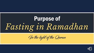 Purpose of Fasting
