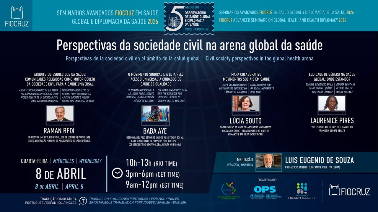 363 - Seminários Avançados 2026 -  Perspectivas da sociedade civil na arena global da saúde