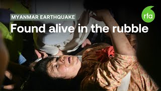 緬甸強震30小時傳好消息 瓦城倒塌公寓救出1婦女[影]