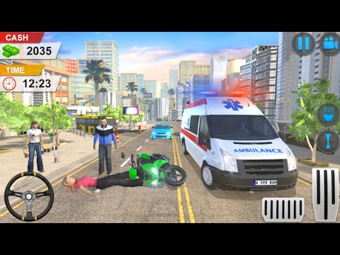 Policeman Ambulance Driver Simulator #6 - Emergency Rescue Truck - Android Gameplay
