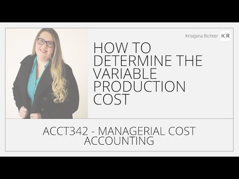 How to run a regression analysis to determine the variable production cost