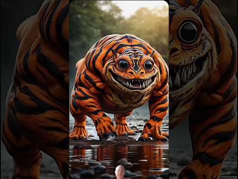 Incredible animal fusion tiger and prog  #animalshort #animals #trinding