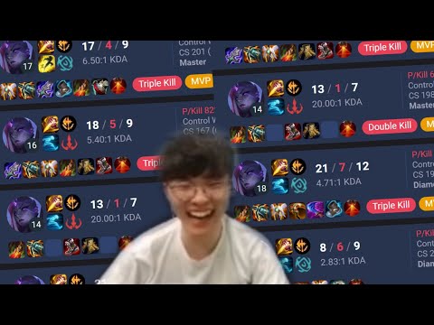 T1 Faker Bel'Veth RAMPAGE! - T1 Playing in NA SoloQ Highlights