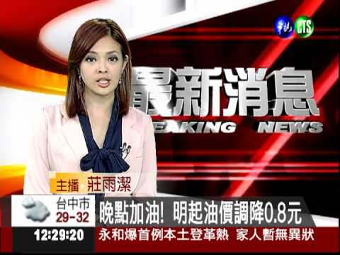 晚點加油! 明起油價調降0.8元