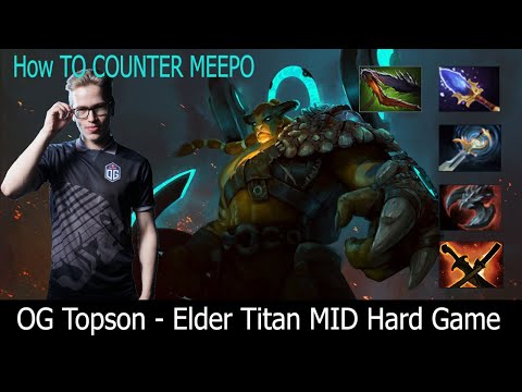 How to counter Meepo | Topson [Elder Titan] MID Ranked Game 7.24 Dota 2