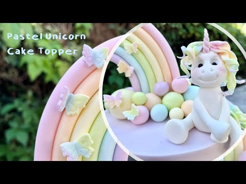 Pastel unicorn cake topper