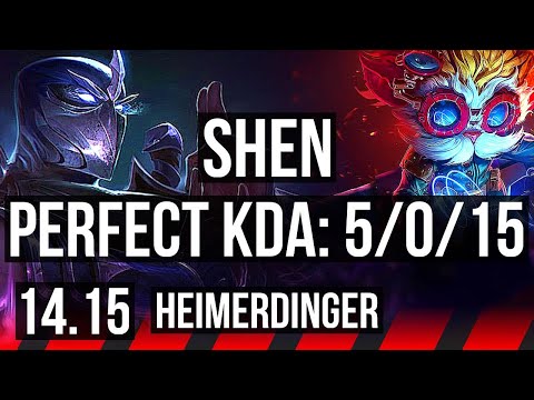 SHEN vs HEIMERDINGER (TOP) | 5/0/15, 1300+ games | EUW Master | 14.15