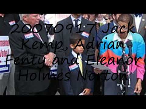 How to pronounce 20070917 Jack Kemp, Adrian Fenty and Eleanor Holmes Norton in English?