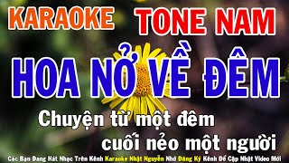 Hoa Nở Về Đêm Karaoke Tone Nam Nhạc Sống - Phối Mới Dễ Hát - Nhật Nguyễn 