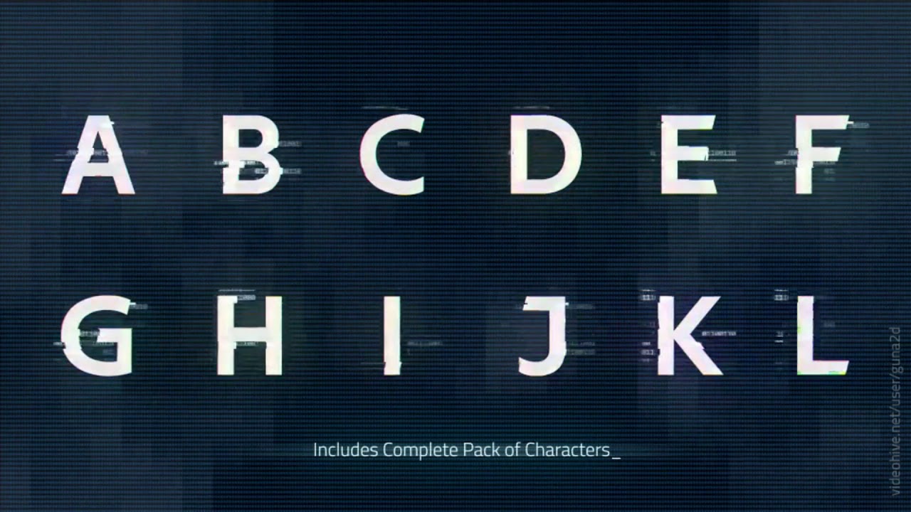 Digital Distortion Animated Font Pack with Tool - After Effects Template | Free Download