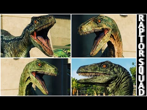 RAPTOR SQUAD (BLUE+CHARLIE+DELTA+ECHO) vs ALL CARNIVORES  | Jurassic World Evolution 2 + 100% SAVE