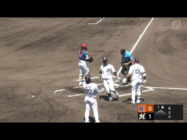 【ファーム】すくい上げた打球はライトへ!! マリーンズ・藤原恭大の先頭打者ホームラン!! 2024年6月16日 千葉ロッテマリーンズ 対 オイシックス新潟アルビレックスBC