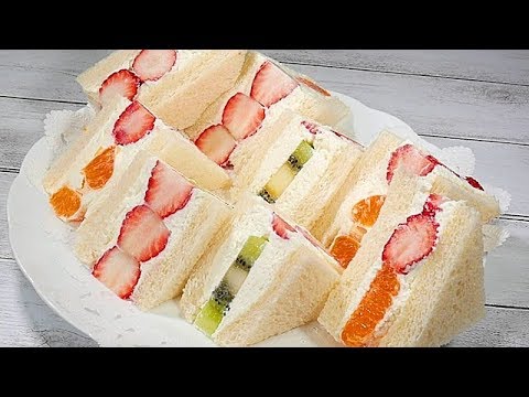 フルーツサンド＆ラッピング【初めてでもマスカルポーネクリームで簡単にお店の味♪】Fruit Sandwiches
