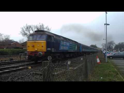 2 DRS Class 57's Heading to Manchester from Preston at Lostock Junction Bolton December 2014