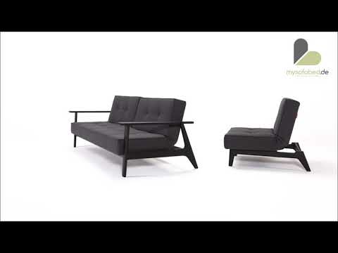 SPLITBACK Schlafsofa mit Frej Holzarmlehnen von Innovation - mysofabed.de