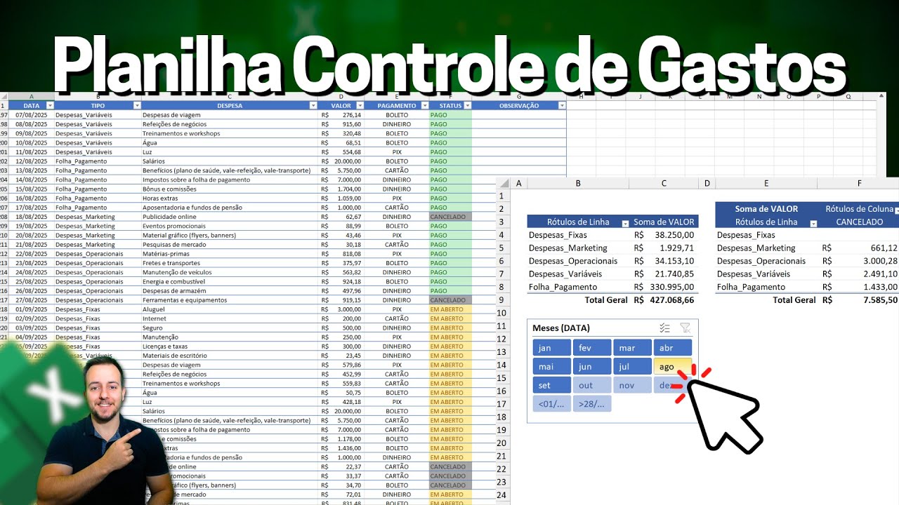 Planilha Gastos Empresa | Download Grátis | Controle Mensal Excel Como Fazer
