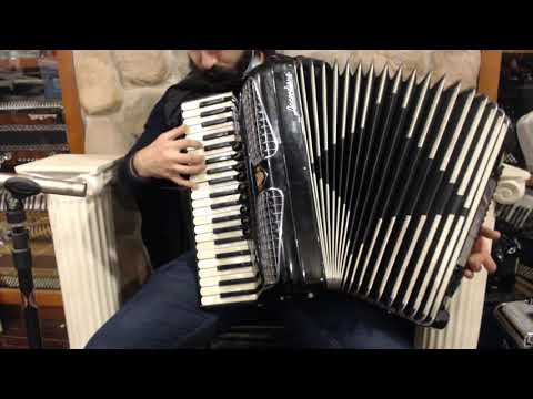4948 - Black Excelsior Accordiana Model 320 Piano Accordion LMMH 41 120 $1499