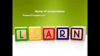 Learning Cubes PowerPoint Template by PoweredTemplate.com