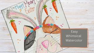 Paint This Adorable Calico Easter Kitty | Easy Watercolor + Glitter Lettering